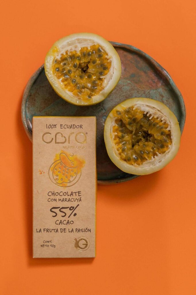 Chocolate de cacao sabor maracuya