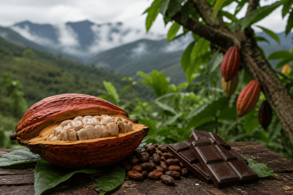 Cada barra combina cacao fino de aroma con ingredientes que conectan con la identidad local.